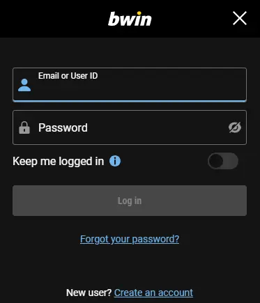 Inloggedeelte – toegang tot spelersaccount